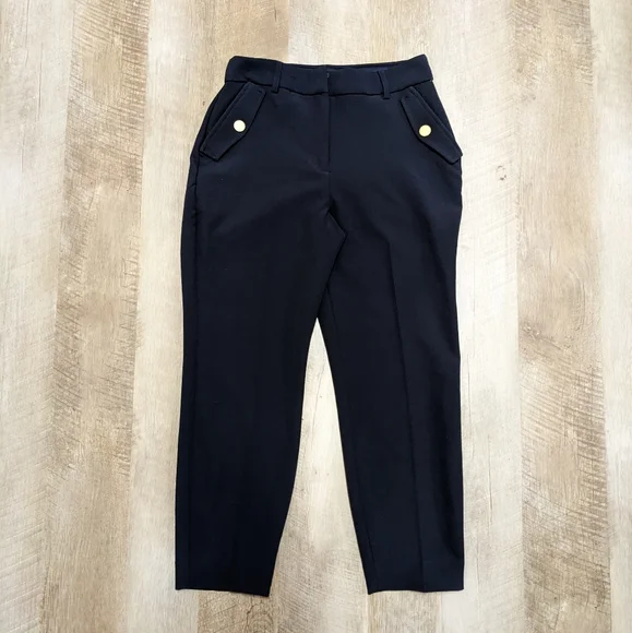 high waisted navy blue dress pants Pleated Dress Pants for Tall Women main image 1